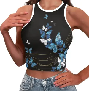 Crop Tank Tops for Women 2025 Trendy Slim Fit Ladies Tops and Blouses Sleeveless Racerback Halter Neck Fitted Tops