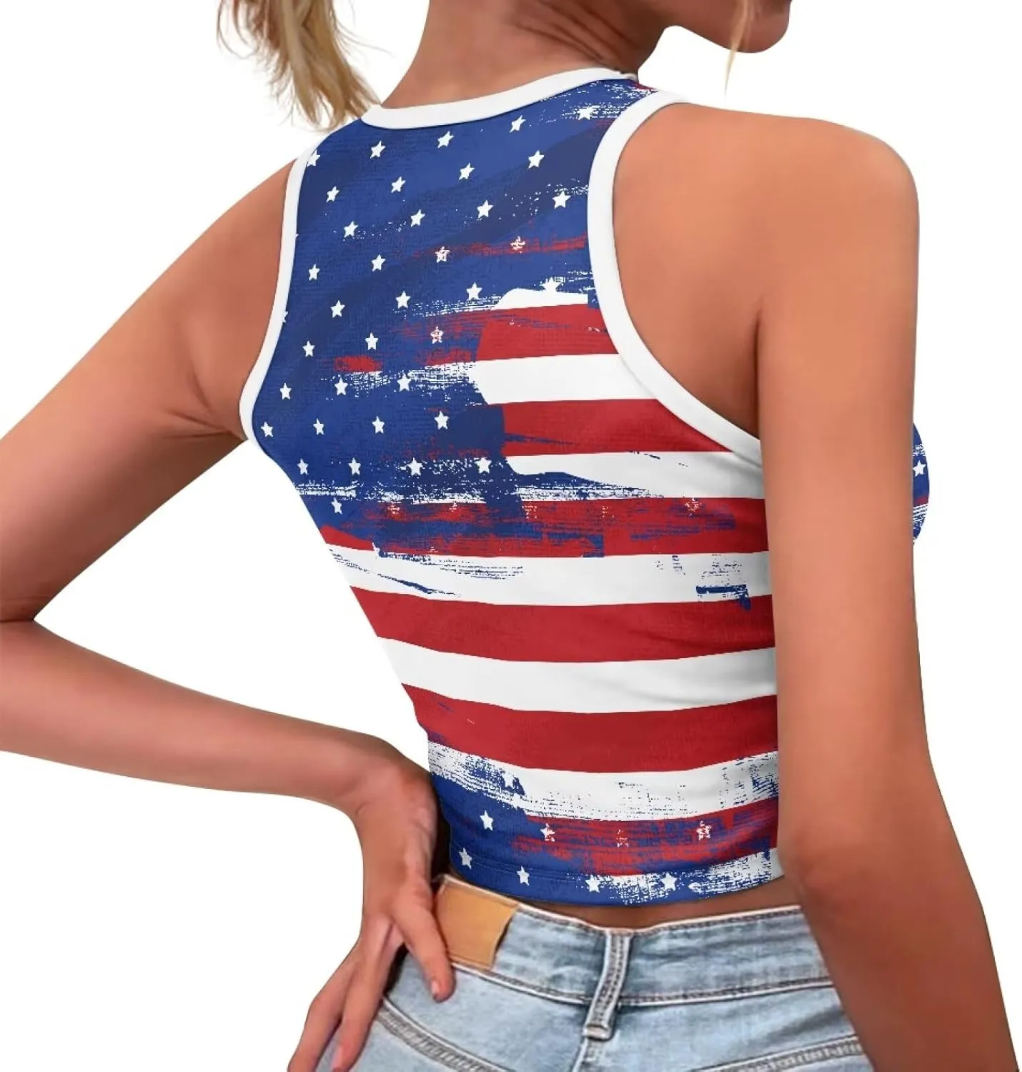 Crop Tops for Women Tank Tops Basic Style Sleeveless Racerback Halter Neck Fitted Tops