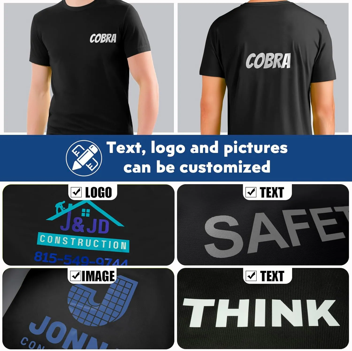 Custom Shirt, Custom Shirts Men Workout Shirts Dry Fit Moisture Wicking Short Sleeve Athletic Work T-Shirts