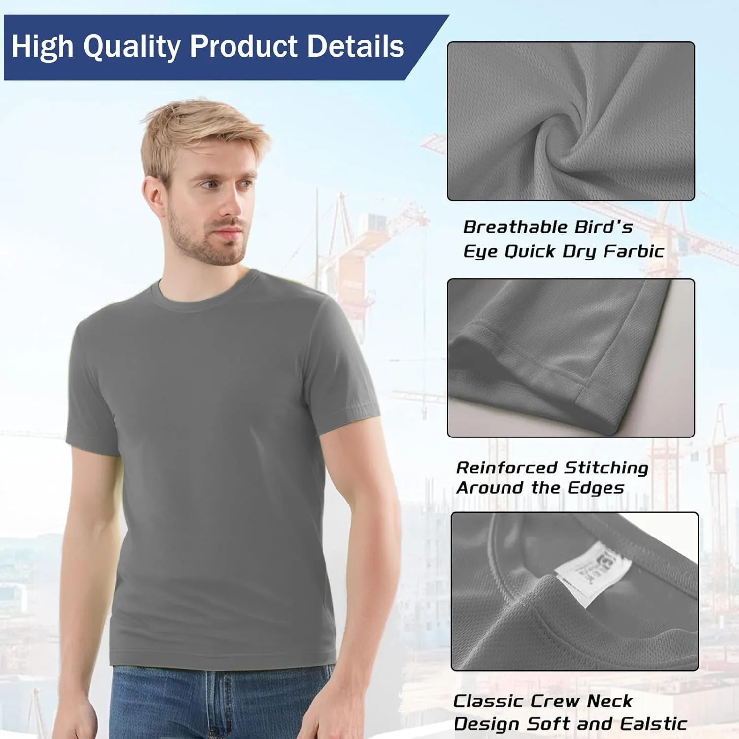 Custom Shirt, Custom Shirts Men Workout Shirts Dry Fit Moisture Wicking Short Sleeve Athletic Work T-Shirts
