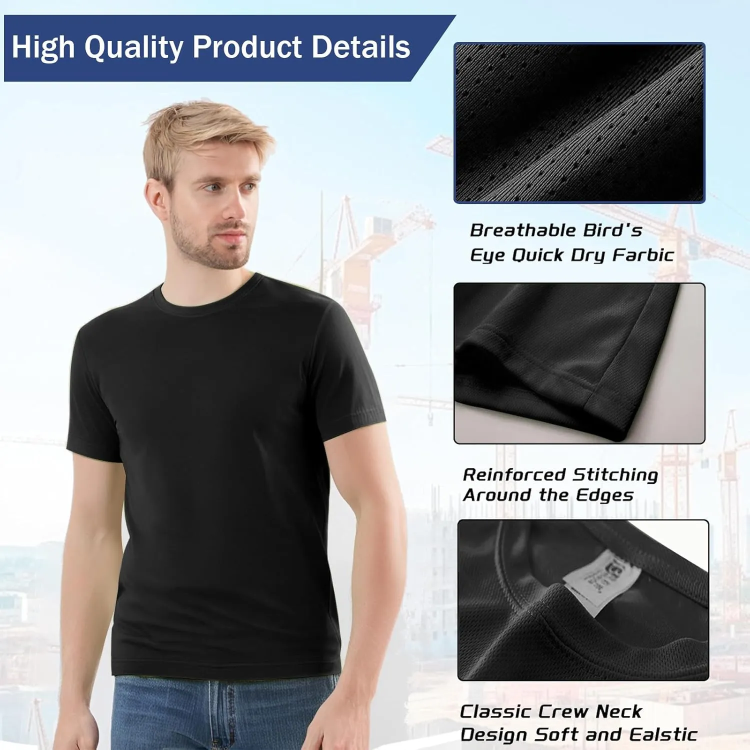 Custom Shirt, Custom Shirts Men Workout Shirts Dry Fit Moisture Wicking Short Sleeve Athletic Work T-Shirts