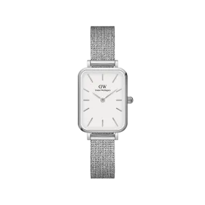 Daniel Wellington Quadro 20X26 Pressed Sterling Silver & White Watch