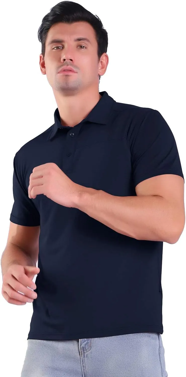 Facitisu Polo Shirts for Men Active Short Sleeve Performance Workout Golf Shirts