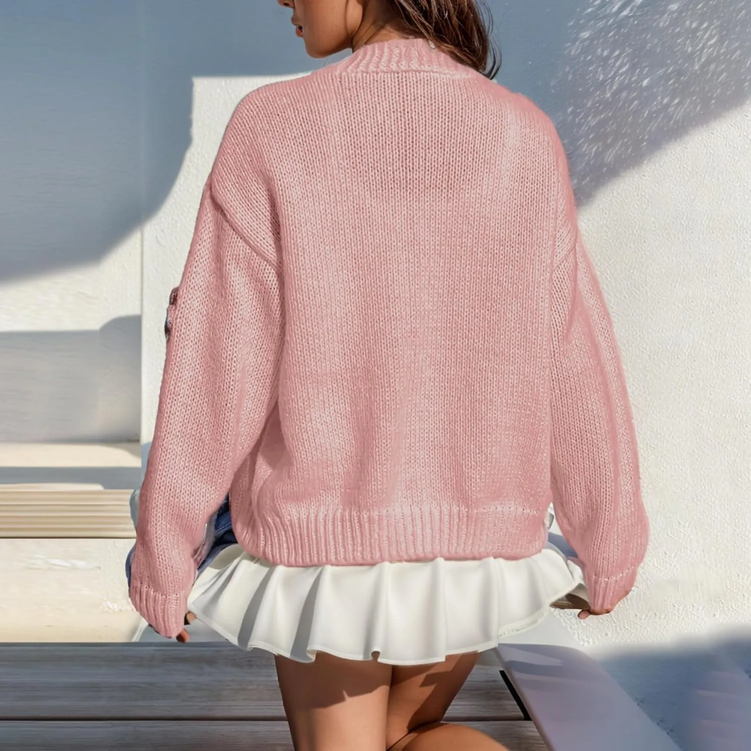 FindThy Womens Cute Floral Print Cardigan Long Sleeve Button Up Cardigans Sweaters