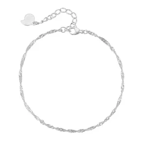 Fine Singapore Chain Anklet Silver
