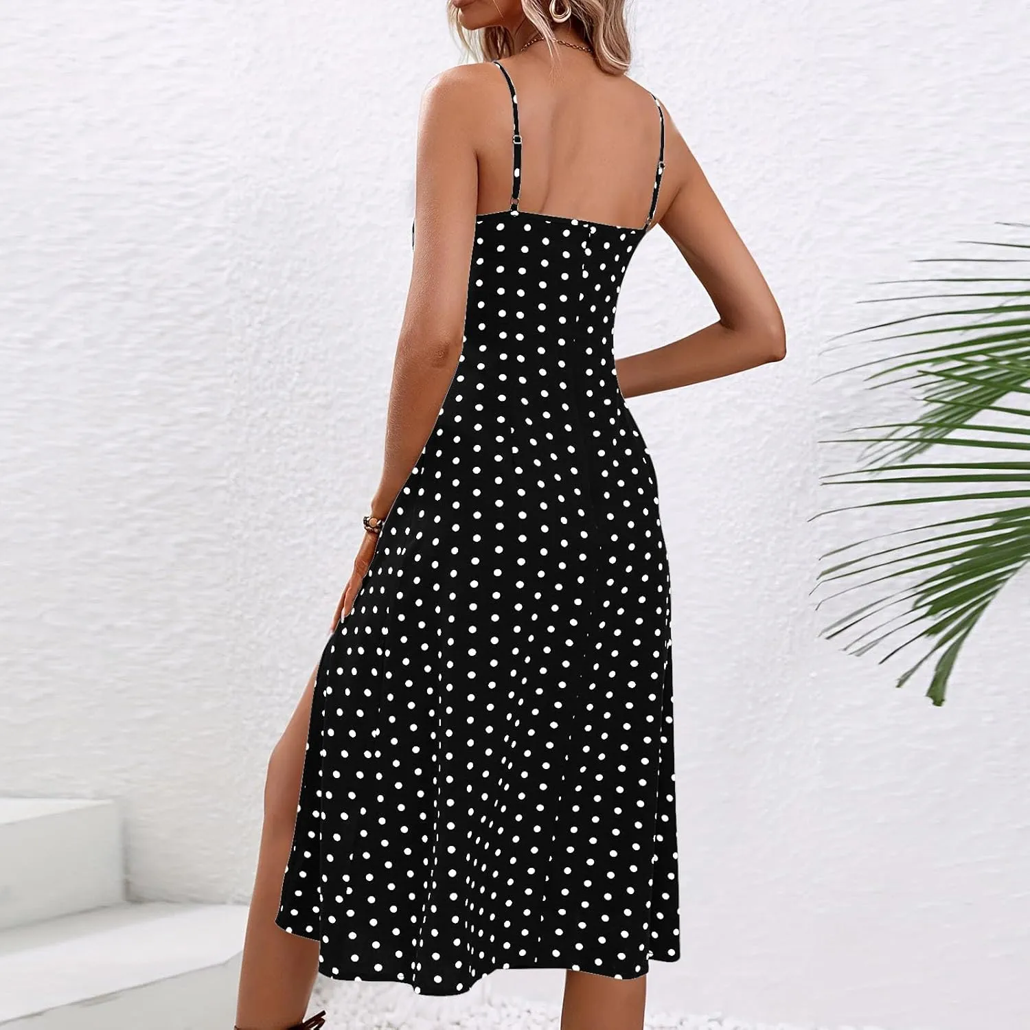 Floral Print Dresses for Women Boho Dress Short Sleeve Square Neck Split Midi Dresses Spaghetti Strap Dresses 2025
