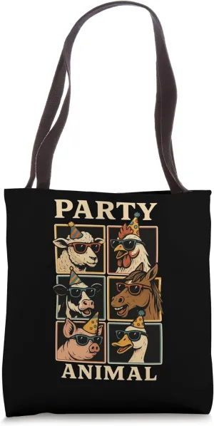 Funny Farm Party Animal Retro Farming Farmer Tote Bag