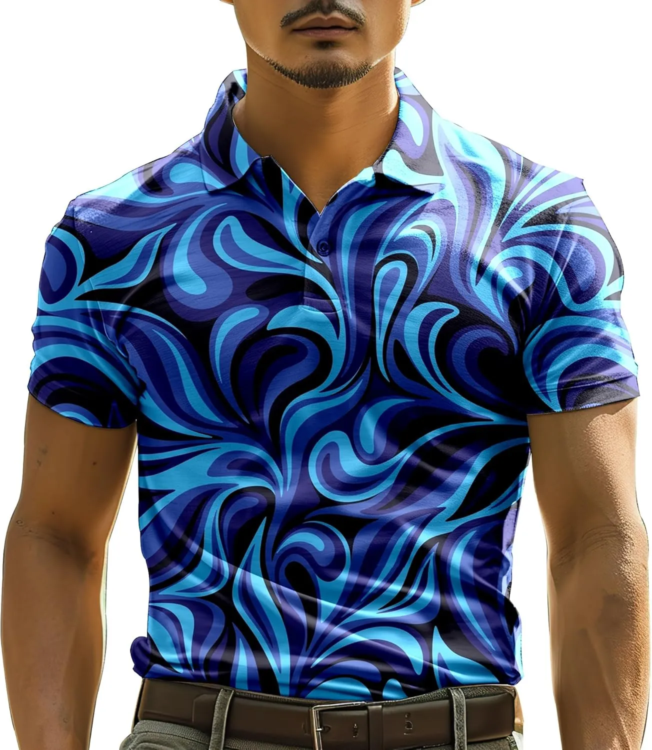 Funny Golf Shirts for Men,Mens Hawaiian Shirts Short Sleeve Novelty Crazy Golf Shirts