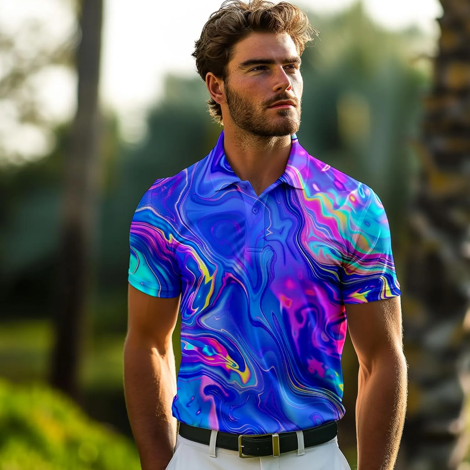 Funny Golf Shirts for Men,Mens Hawaiian Shirts Short Sleeve Novelty Crazy Golf Shirts
