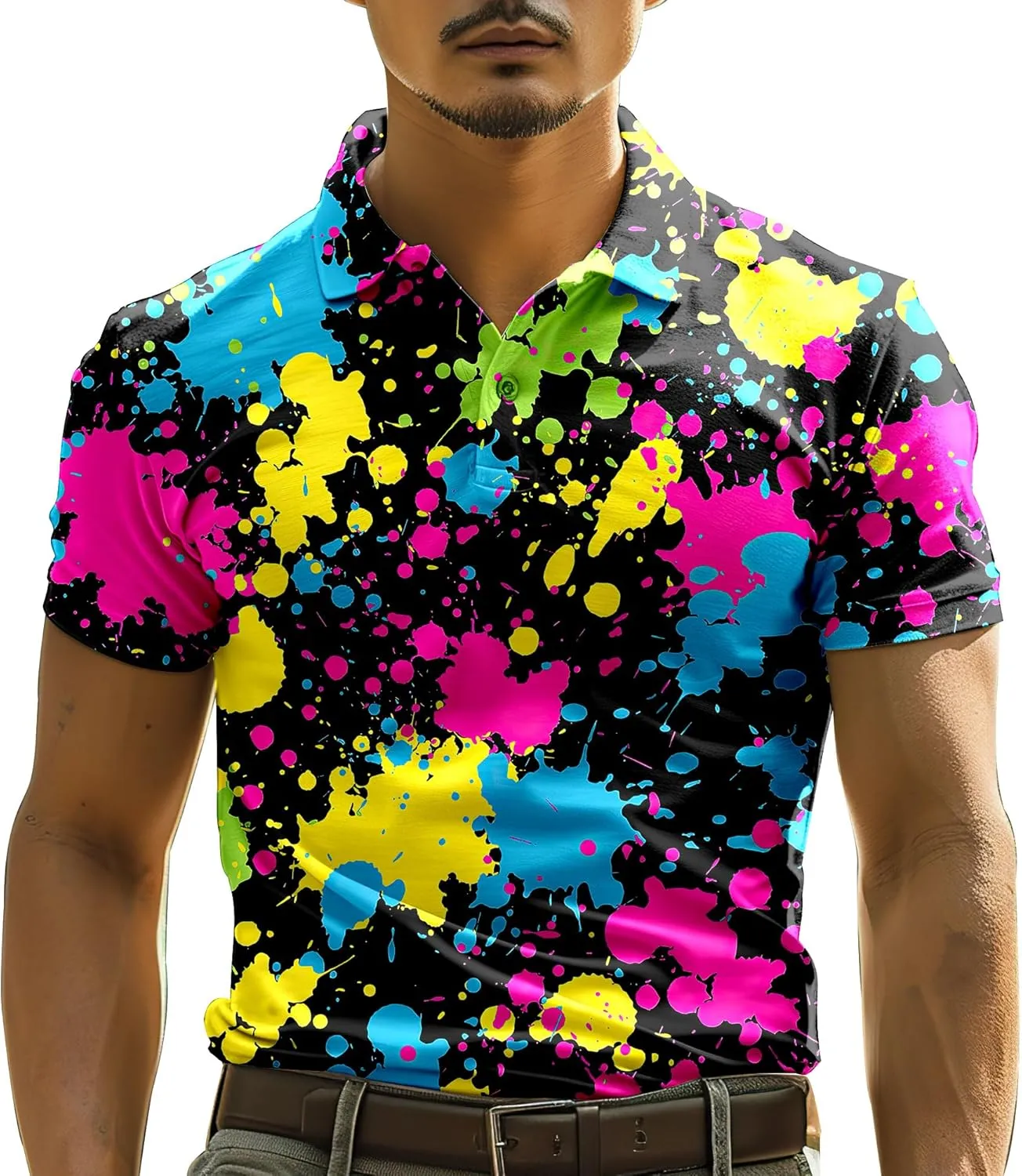Funny Golf Shirts for Men,Mens Hawaiian Shirts Short Sleeve Novelty Crazy Golf Shirts