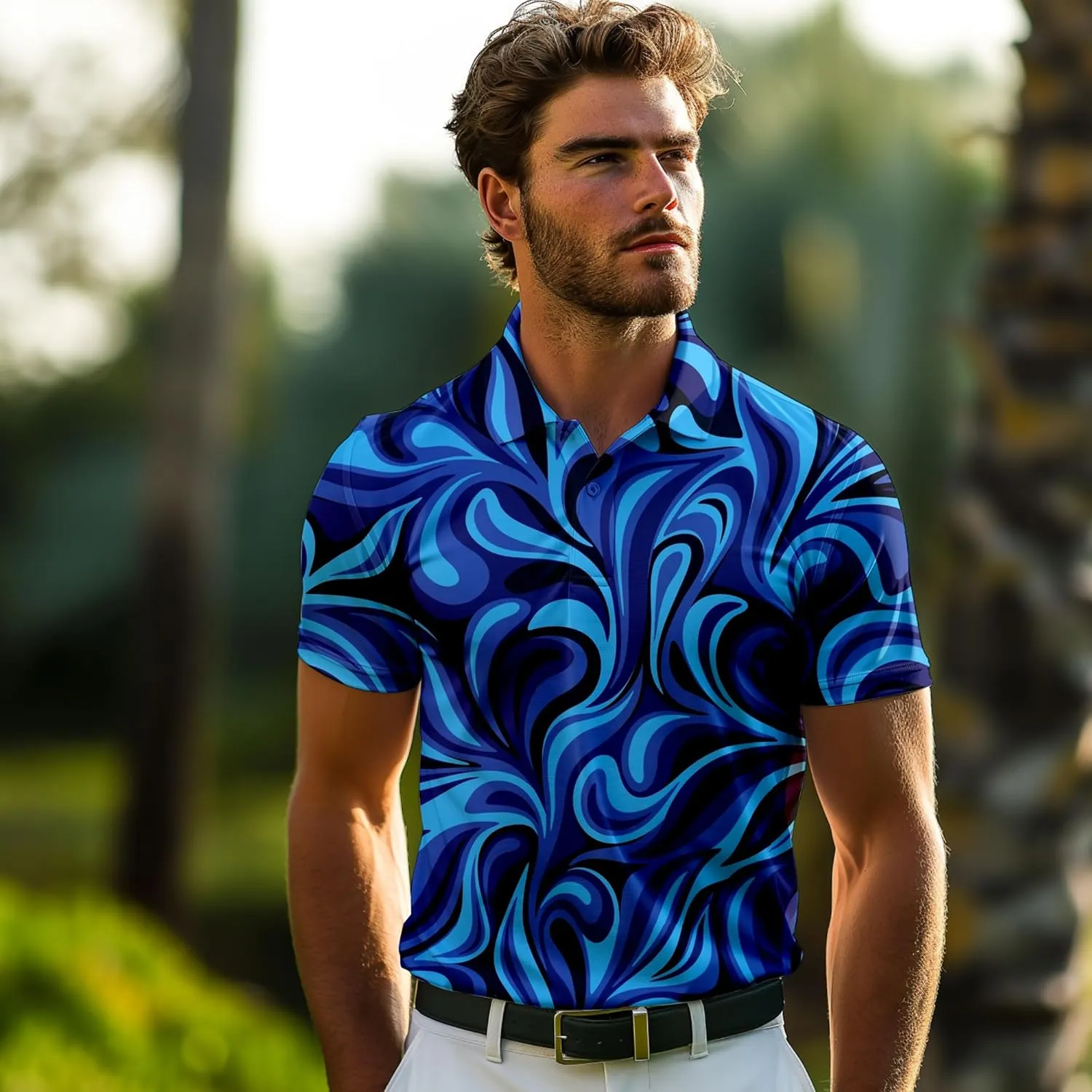 Funny Golf Shirts for Men,Mens Hawaiian Shirts Short Sleeve Novelty Crazy Golf Shirts