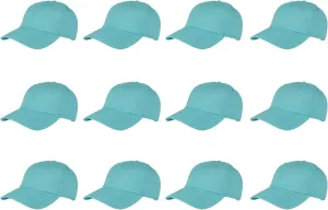 Gelante Baseball Caps Hats 100% Cotton Plain Blank Adjustable Size Wholesale Bulk of 12 Pack