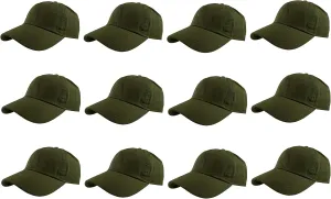 Gelante Baseball Caps Hats 100% Cotton Plain Blank Adjustable Size Wholesale Bulk of 12 Pack
