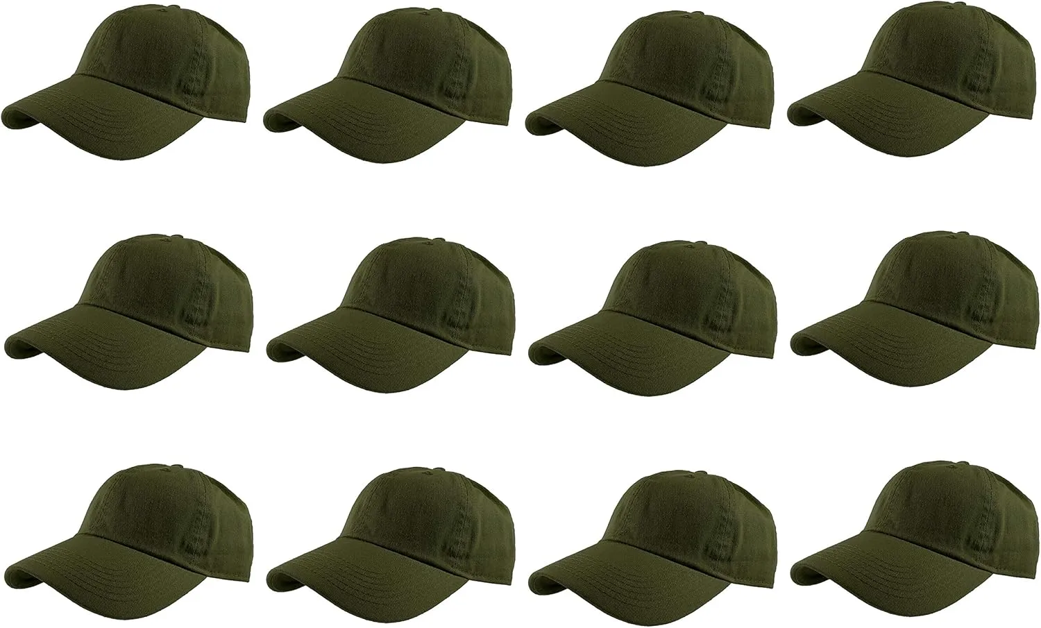 Gelante Baseball Caps Hats 100% Cotton Plain Blank Adjustable Size Wholesale Bulk of 12 Pack