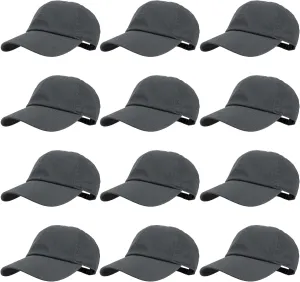 Gelante Baseball Caps Hats 100% Cotton Plain Blank Adjustable Size Wholesale Bulk of 12 Pack
