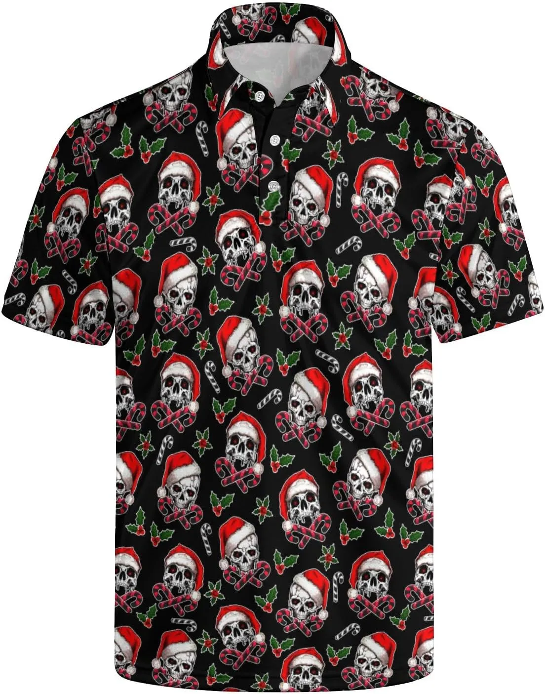 Golf Polo Shirts for Men Funny Print Quick Dry Short Sleeve Performance Golf Shirts Moisture Wicking Polo Shirts