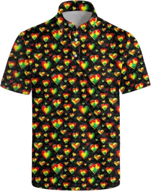 Golf Polo Shirts for Men Funny Print Quick Dry Short Sleeve Performance Golf Shirts Moisture Wicking Polo Shirts