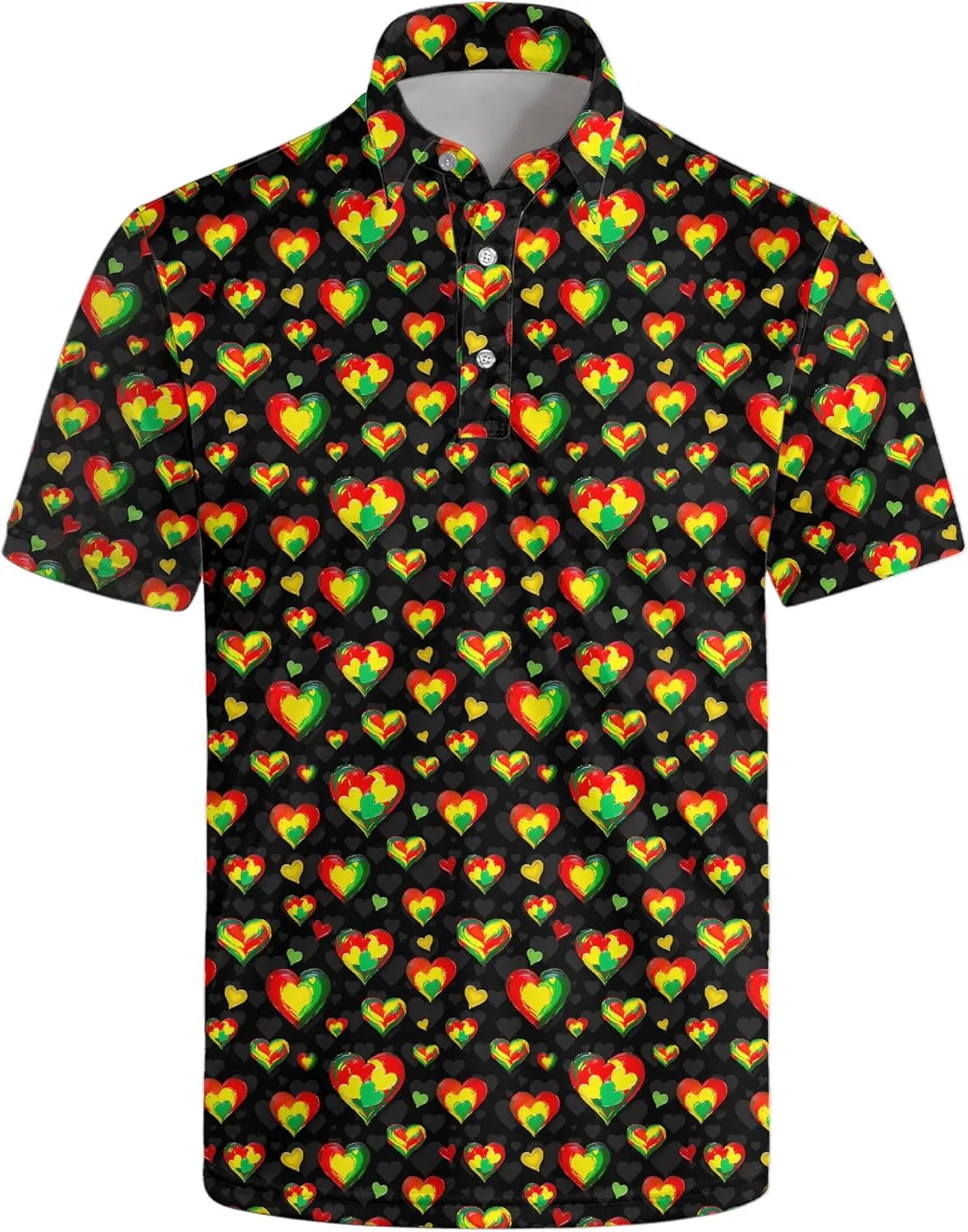 Golf Polo Shirts for Men Funny Print Quick Dry Short Sleeve Performance Golf Shirts Moisture Wicking Polo Shirts