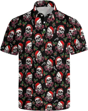 Golf Polo Shirts for Men Funny Print Quick Dry Short Sleeve Performance Golf Shirts Moisture Wicking Polo Shirts