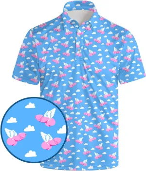 Golf Shirts for Men Funny Golf Polo Shirts Short Sleeve Polo Shirts Moisture Wicking Performance Golf Outfits