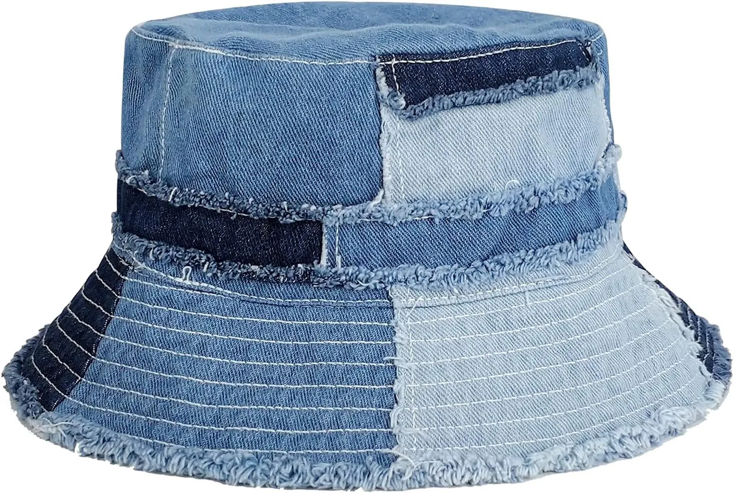 GuanGu Denim Bucket Hat for Women Washed Packable Summer Beach Sun Hats Mens Womens Bucket Hat for Travel