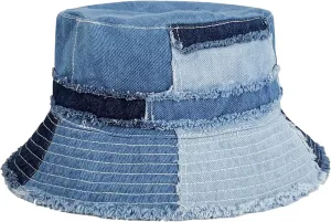 GuanGu Denim Bucket Hat for Women Washed Packable Summer Beach Sun Hats Mens Womens Bucket Hat for Travel