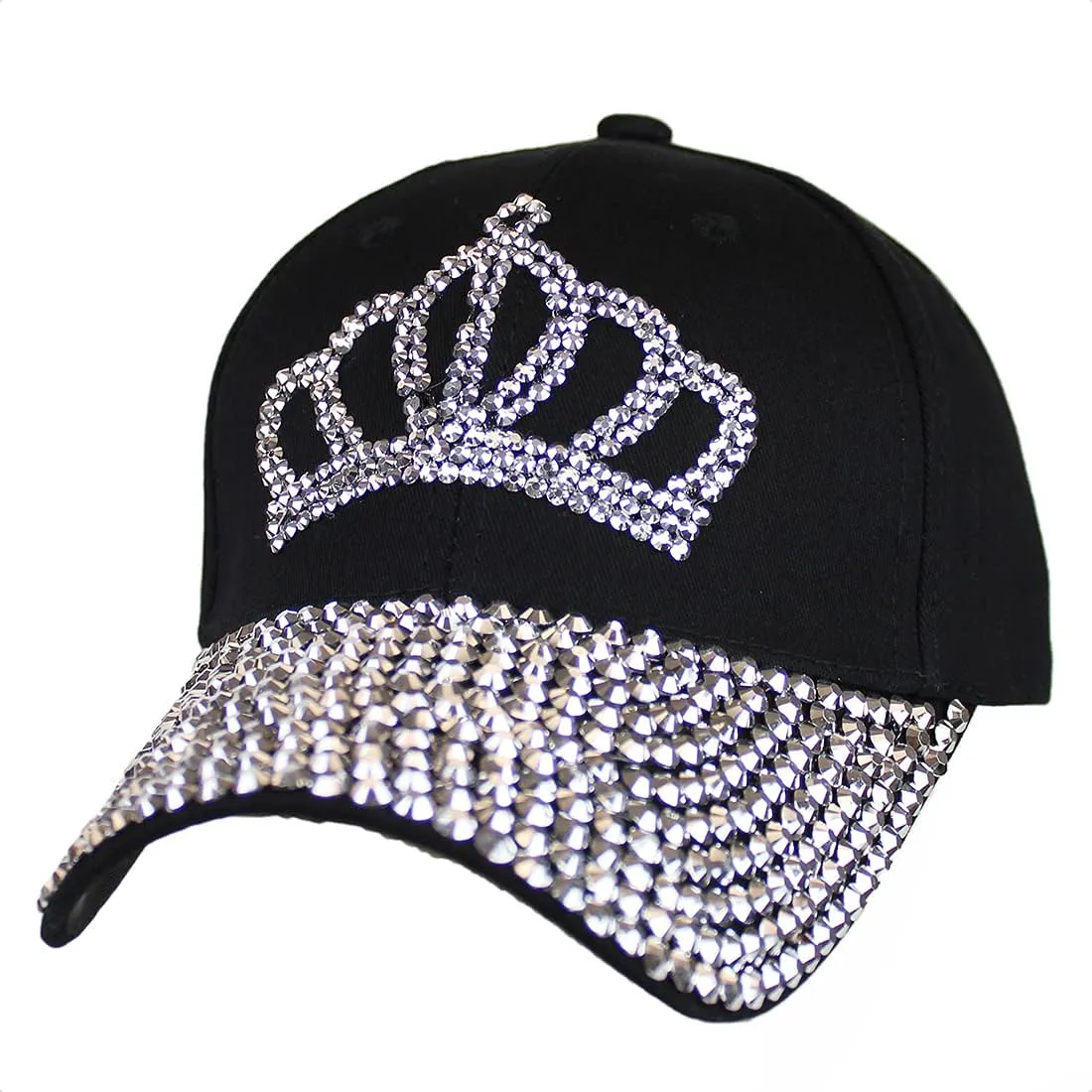 Gudessly Bling Women Baseball Cap Flower Snapback Rhinestone Sun Hats Adjustable Denim Jeans Hat