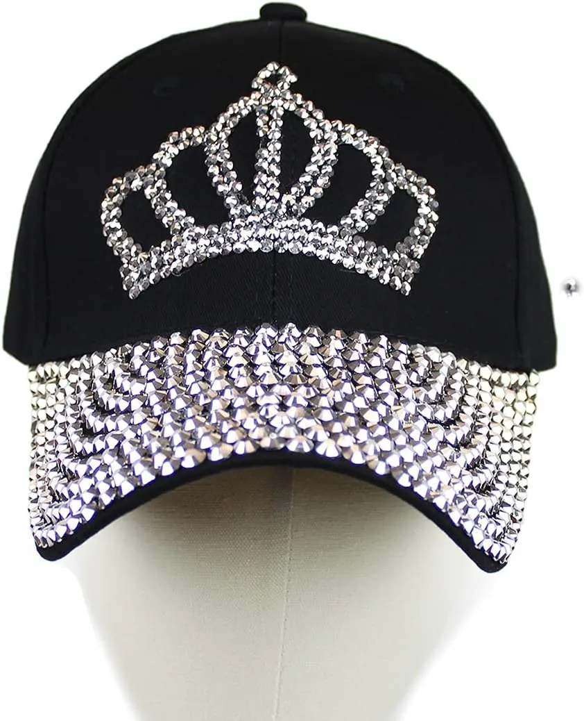 Gudessly Bling Women Baseball Cap Flower Snapback Rhinestone Sun Hats Adjustable Denim Jeans Hat