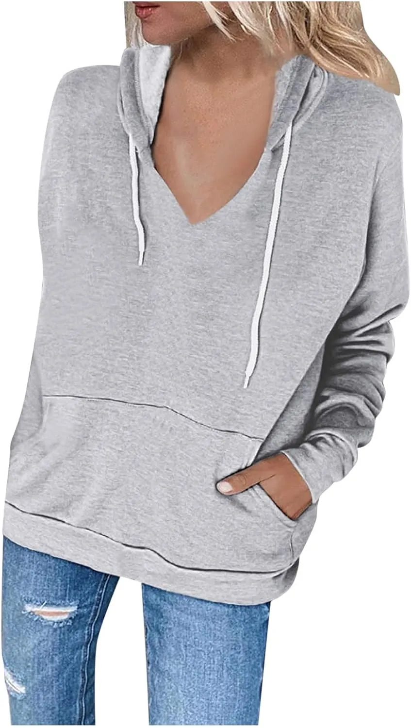 Hoodies Sweatshirts for Women Long Sleeve Shirts Zip Up Fleece Hoodie Jacket Fall Clothes Top with Pocket 2024