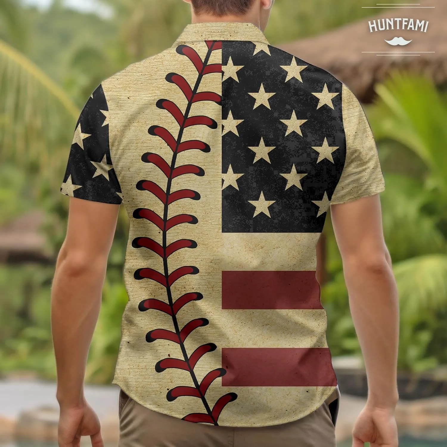 HUNTFAMI Men's Short Sleeve Shirts Button Down Casual Summer Shirts Hawaiian Shirt for Men