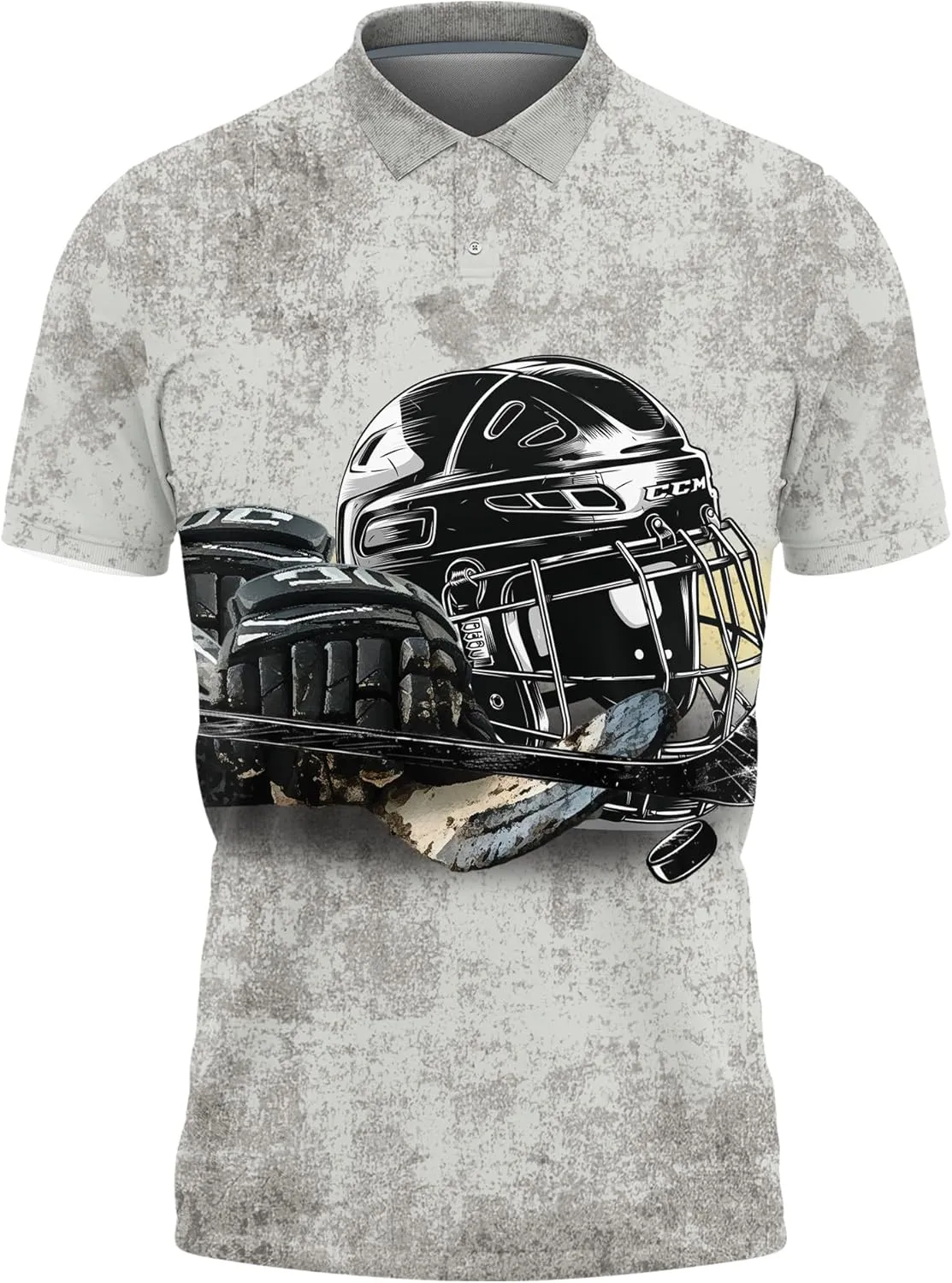 Ice Hockey Polo Golf Shirts for Men Women - Hockey Player Mens Polo Shirts Short Sleeve Mens Polo Shirts Dry Fit Serie 69