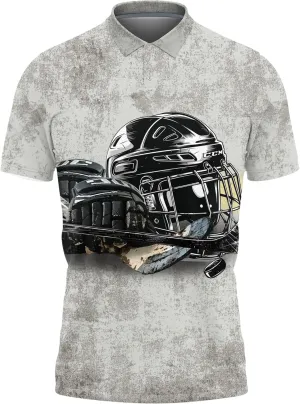 Ice Hockey Polo Golf Shirts for Men Women - Hockey Player Mens Polo Shirts Short Sleeve Mens Polo Shirts Dry Fit Serie 69