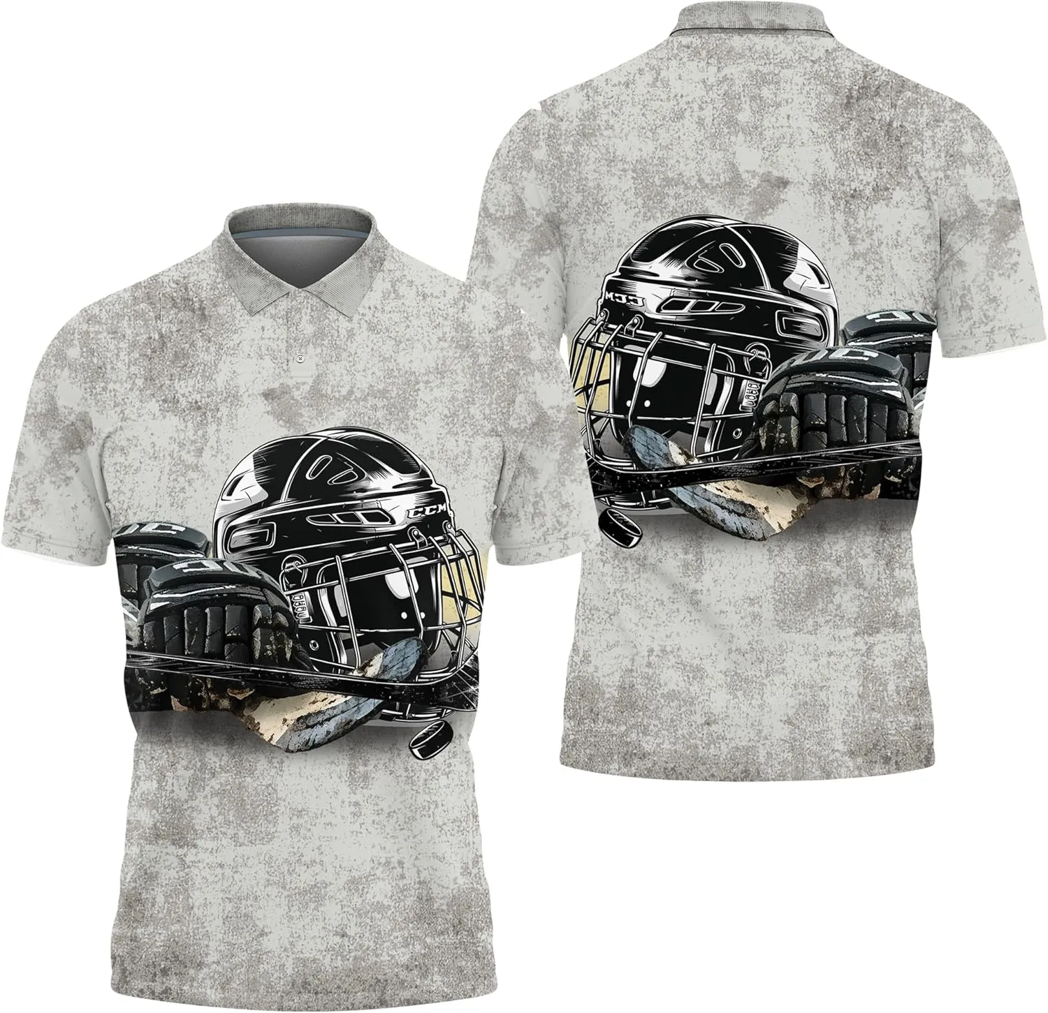 Ice Hockey Polo Golf Shirts for Men Women - Hockey Player Mens Polo Shirts Short Sleeve Mens Polo Shirts Dry Fit Serie 69