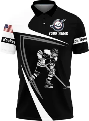 Ice Hockey Polo Golf Shirts for Men Women - Hockey Player Mens Polo Shirts Short Sleeve Mens Polo Shirts Dry Fit Serie 69