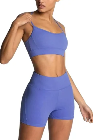 IMEKIS Women's Workout Sets 2 Piece Yoga Outfit High Waisted Biker Shorts Leggings Sports Bra Gym Fitness Clothes Tracksuit