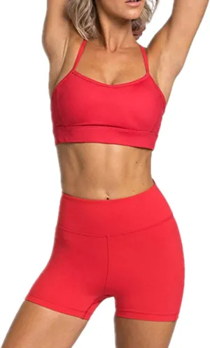 IMEKIS Women's Workout Sets 2 Piece Yoga Outfit High Waisted Biker Shorts Leggings Sports Bra Gym Fitness Clothes Tracksuit