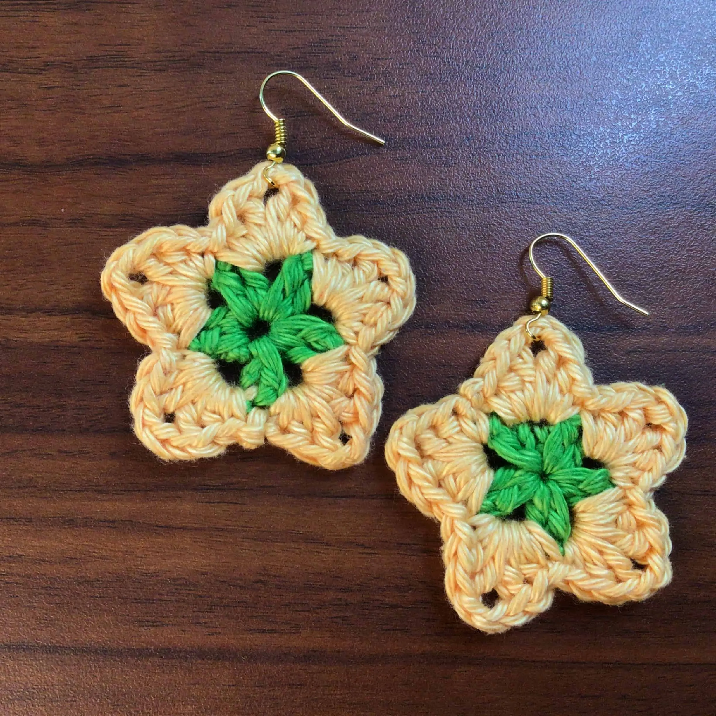 Indiva Handmade Crochet Green & Yellow Earrings