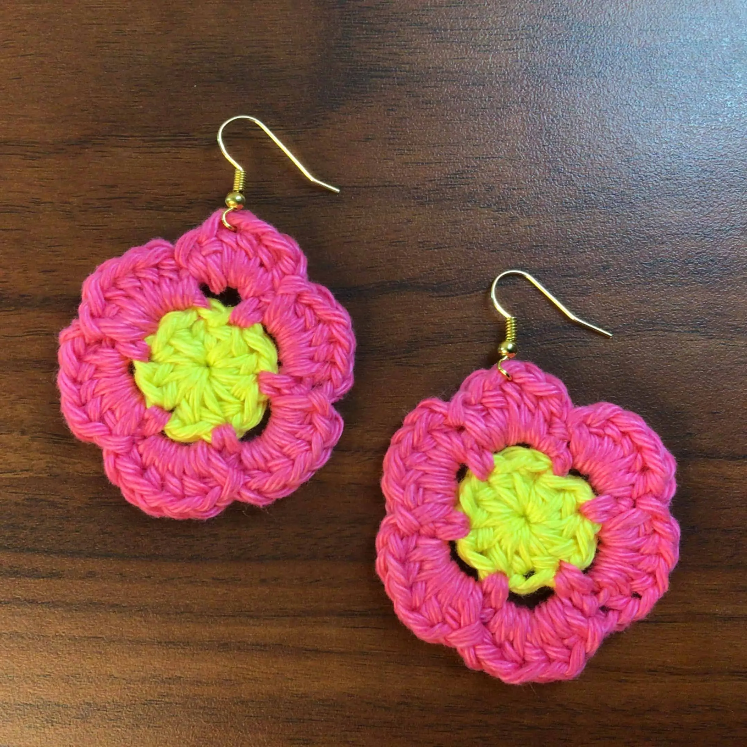Indiva Handmade Crochet Green & Yellow Earrings