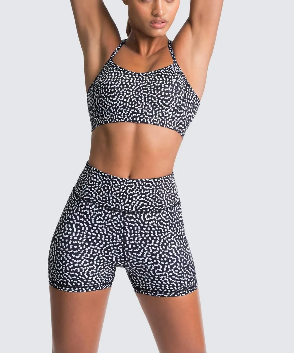 IWEMEK Women's Workout Sets 2 Piece Yoga Outfits High Waisted Biker Shorts and Cross Back Sports Bra Gym Set