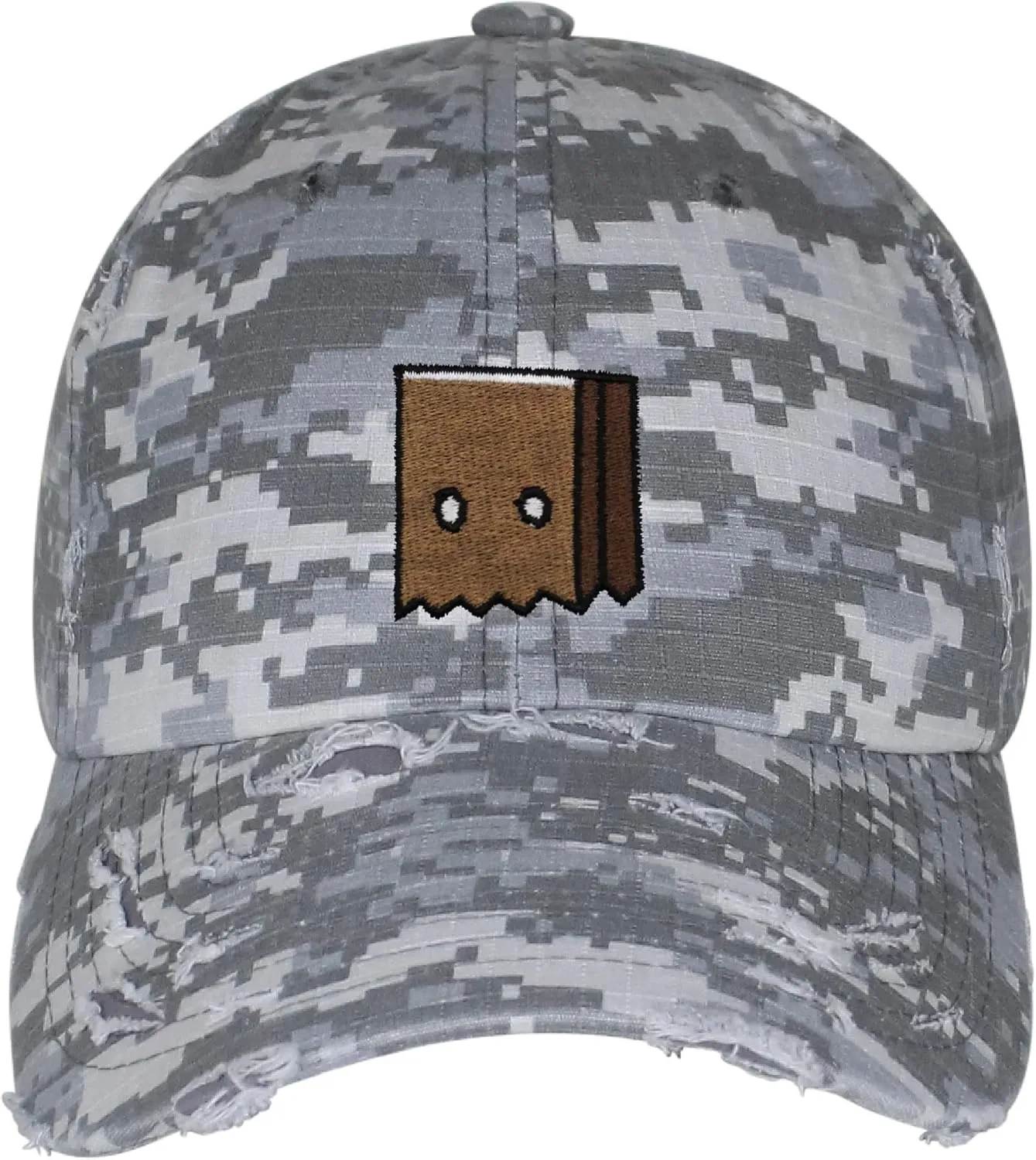 JPAK Paper Bag Mask Vintage Dad Hat Frayed Embroidered Cap Funny