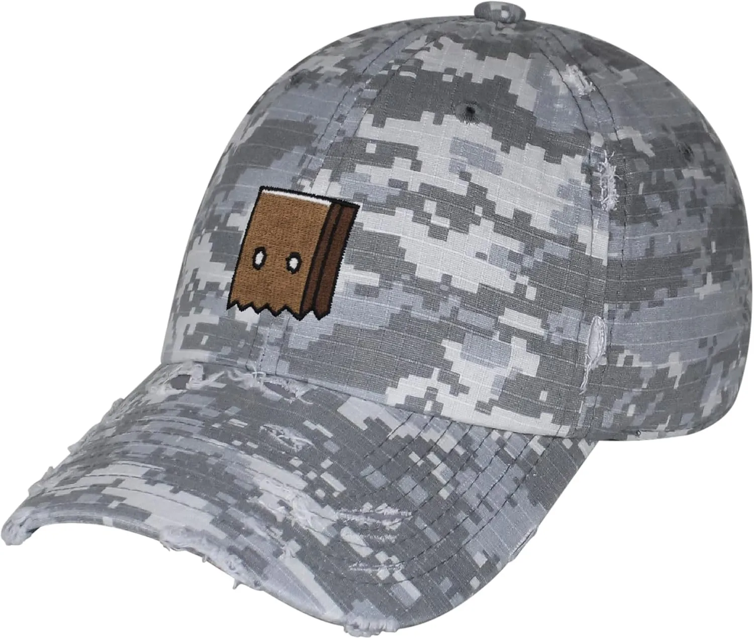 JPAK Paper Bag Mask Vintage Dad Hat Frayed Embroidered Cap Funny