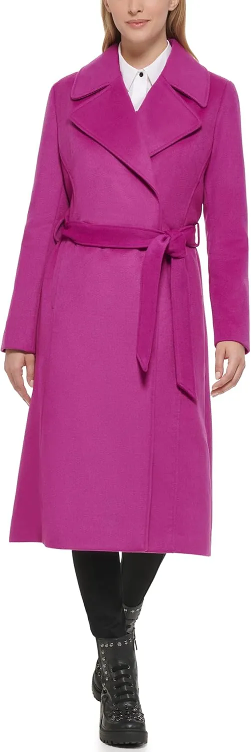 Karl Lagerfeld Paris Women's Luxe Twill Classic Belted Maxi