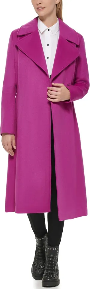 Karl Lagerfeld Paris Women's Luxe Twill Classic Belted Maxi