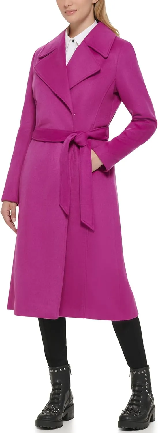Karl Lagerfeld Paris Women's Luxe Twill Classic Belted Maxi