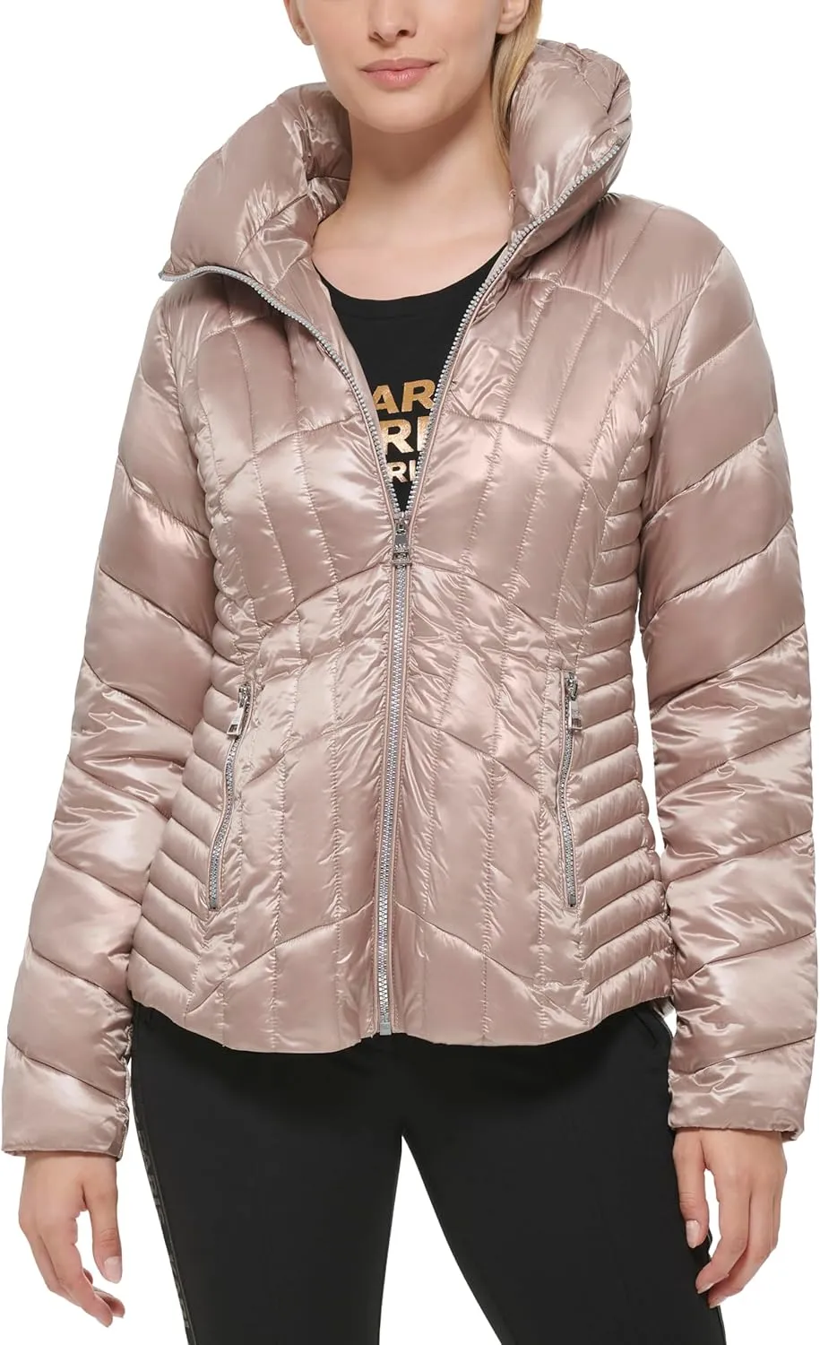 Karl Lagerfeld Paris Women's Short Puffer