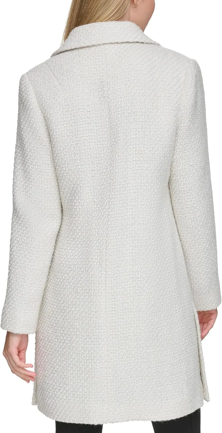 Karl Lagerfeld Paris Women's Solid Texture Wool Classic One Button Blazer