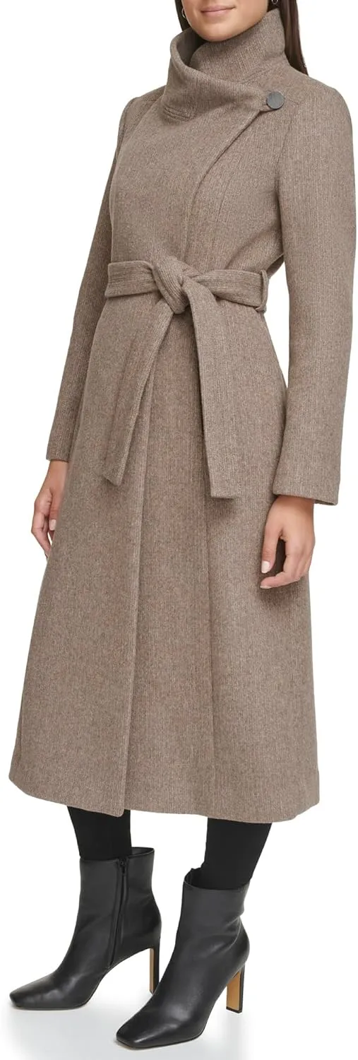 Kenneth Cole Women's Belted Wool Blend Trench Coat