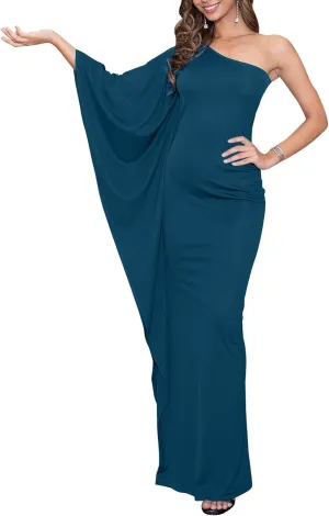 KOH KOH Womens Long Sexy One Shoulder Evening Cocktail Semi Formal Maxi Dress