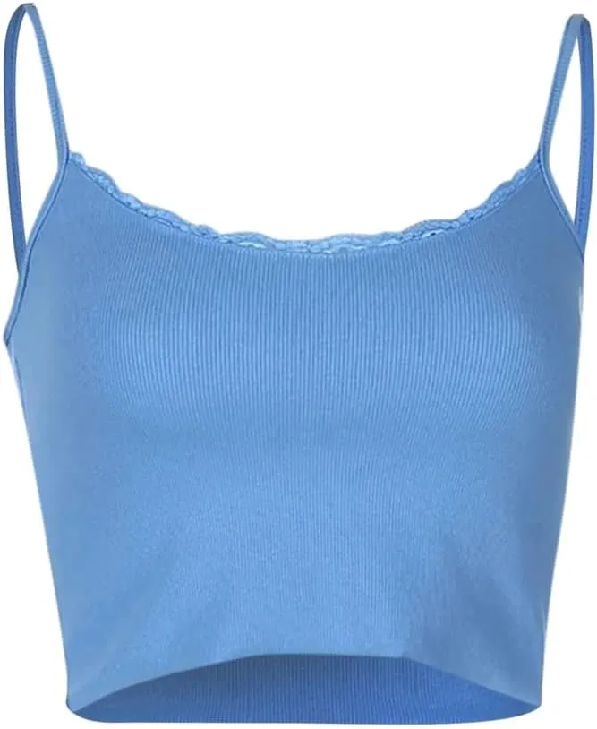 Ladies Lace Camisole Patchwork Strap Tank Tops Four Seasons Wearable Tank Tops