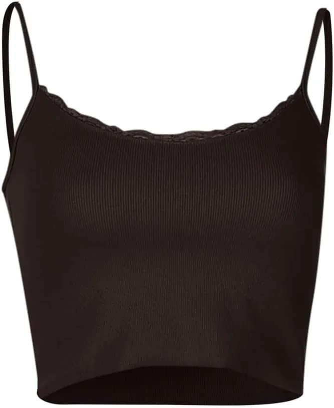 Ladies Lace Camisole Patchwork Strap Tank Tops Four Seasons Wearable Tank Tops